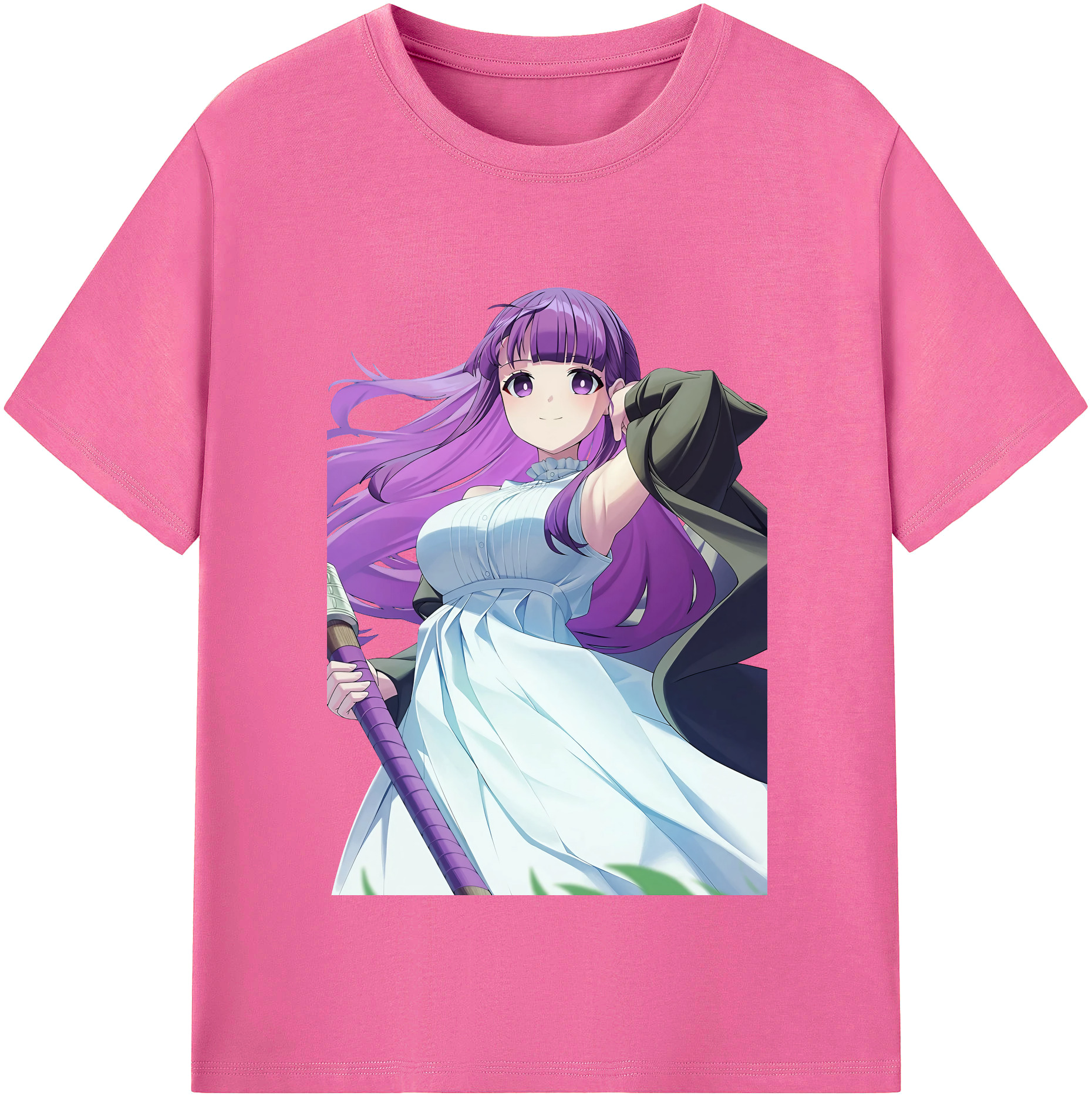 （画像用） 葬送のフリーレン Frieren レディースカジュアルプリントTシャツ（綿100％）